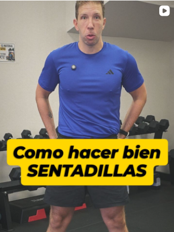 Portada original del reel sobre sentadillas